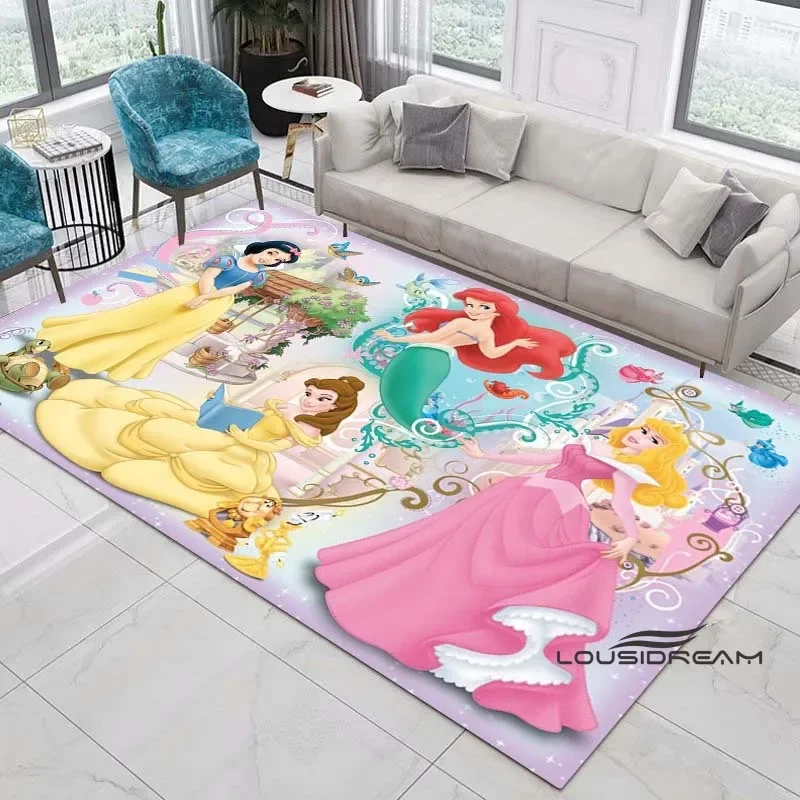 Tapis imprimé princesse Disney, antidérapant, pour salon, chambre à coucher, décoration de maison, chambre à coucher, cadeau d'anniversaire 006Q1
