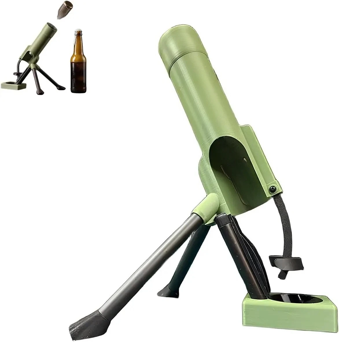 Ouvre-bouteille de bière type mortier, 51 mm, robuste, tactique, lanceur de capsules, ouvre-bouteille mains libres à pression