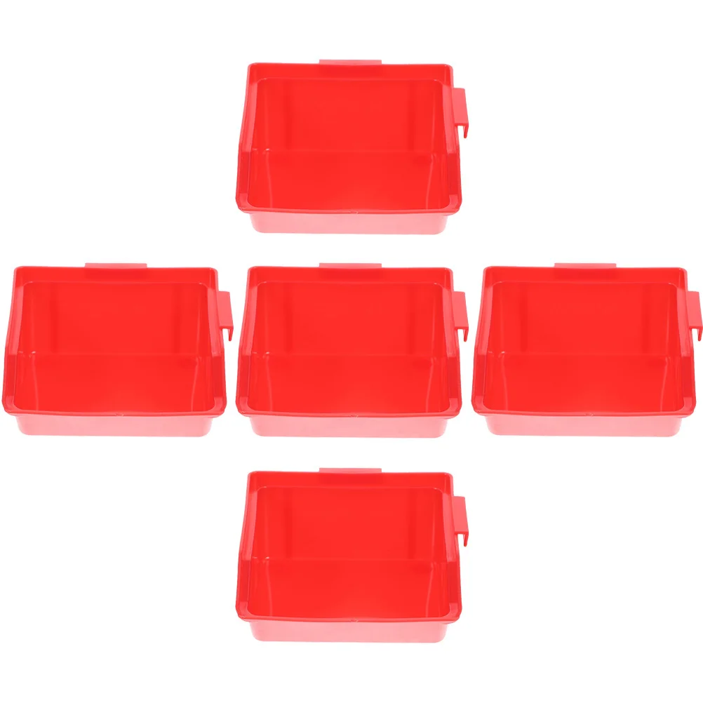 Contenitori portaoggetti per organizer per parti in plastica ABS impilabili da 5 pezzi Scatole portaoggetti per attrezzi multifunzionali Organizzatore di parti per ufficio per officina
