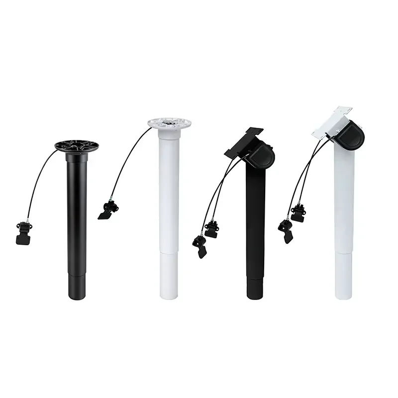 Column adjustable height desk mechanism, fins, pneumatic automatic hydraulic