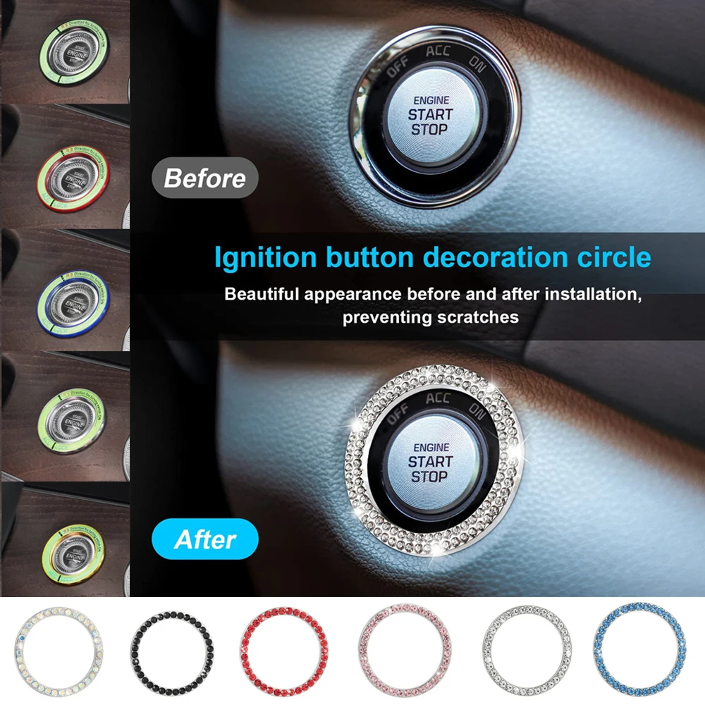 Алмазное кольцо зажигания для Mercedes Benz A45 AMG C купе AMG C E AMG S AMG CL CLA AMG CLK CLS GLE SL Наклейки на кольцо для автомобильного ключа