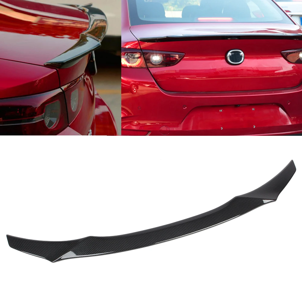 

Car Rear Spoiler Trunk Boot Wing Lip Tail Trim For Mazda 3 Axela 2019-2020 Facelifted ABS Plastic Carbon Fiber Style