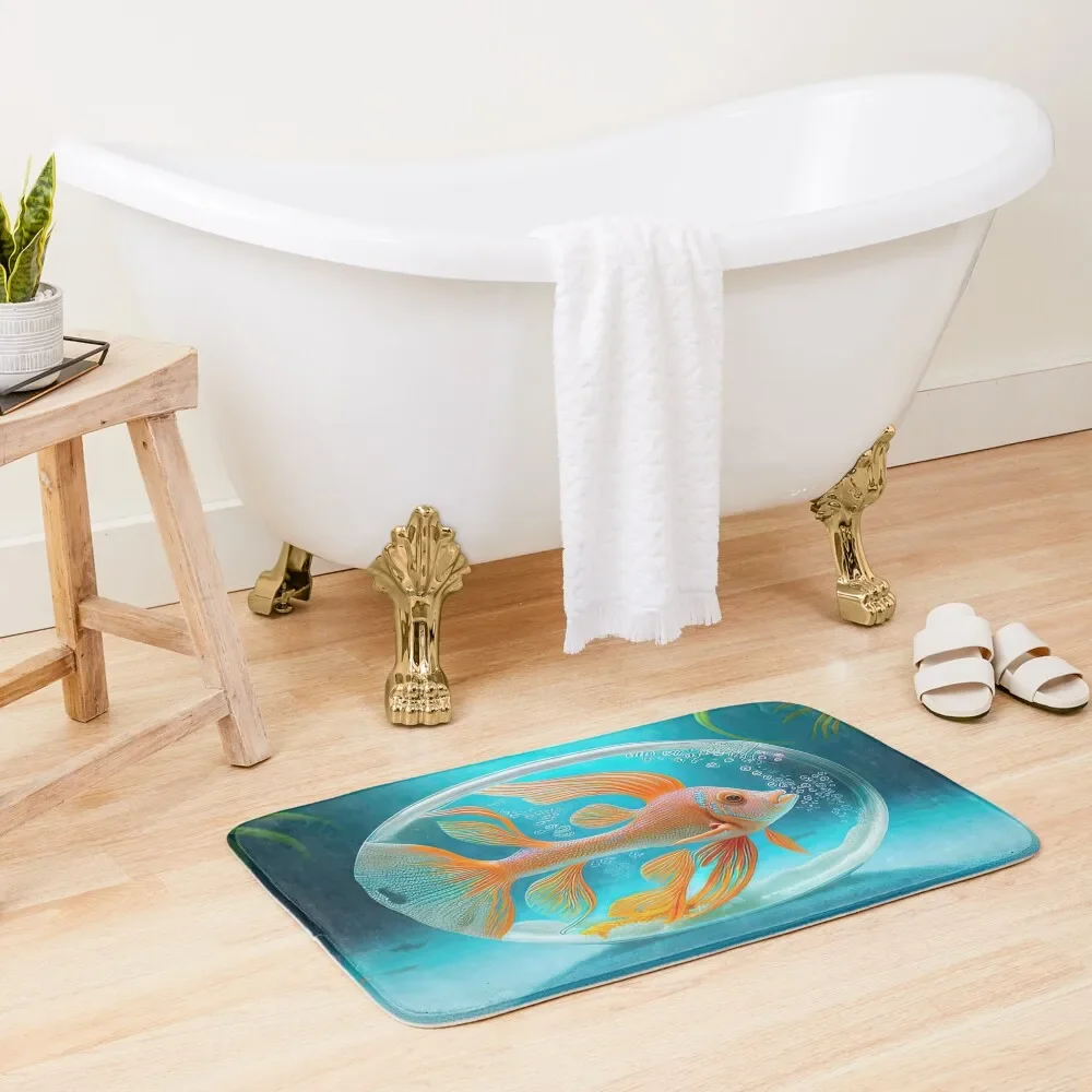 

Whimsical Fish In Bubble Bath Mat Carpet Bathroom Bathroom Shower Curtain Carpet For Home Entrance Mat