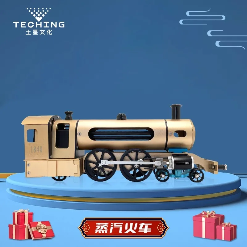 

Electric start two-wheel steam train 3D three-dimensional metal assembly model teaching aids building blocks toy gift