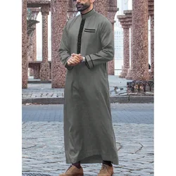 New Muslim Traditional Men's Robe Multi colored Elegant Ethnic Embroidery Men's Robe Simple Casual Loose Robe