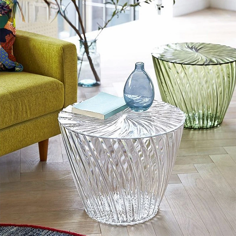 

FURNITURE Nordic living room furniture sofas end coffee table set transparent acrylic round rainbow coffee center table