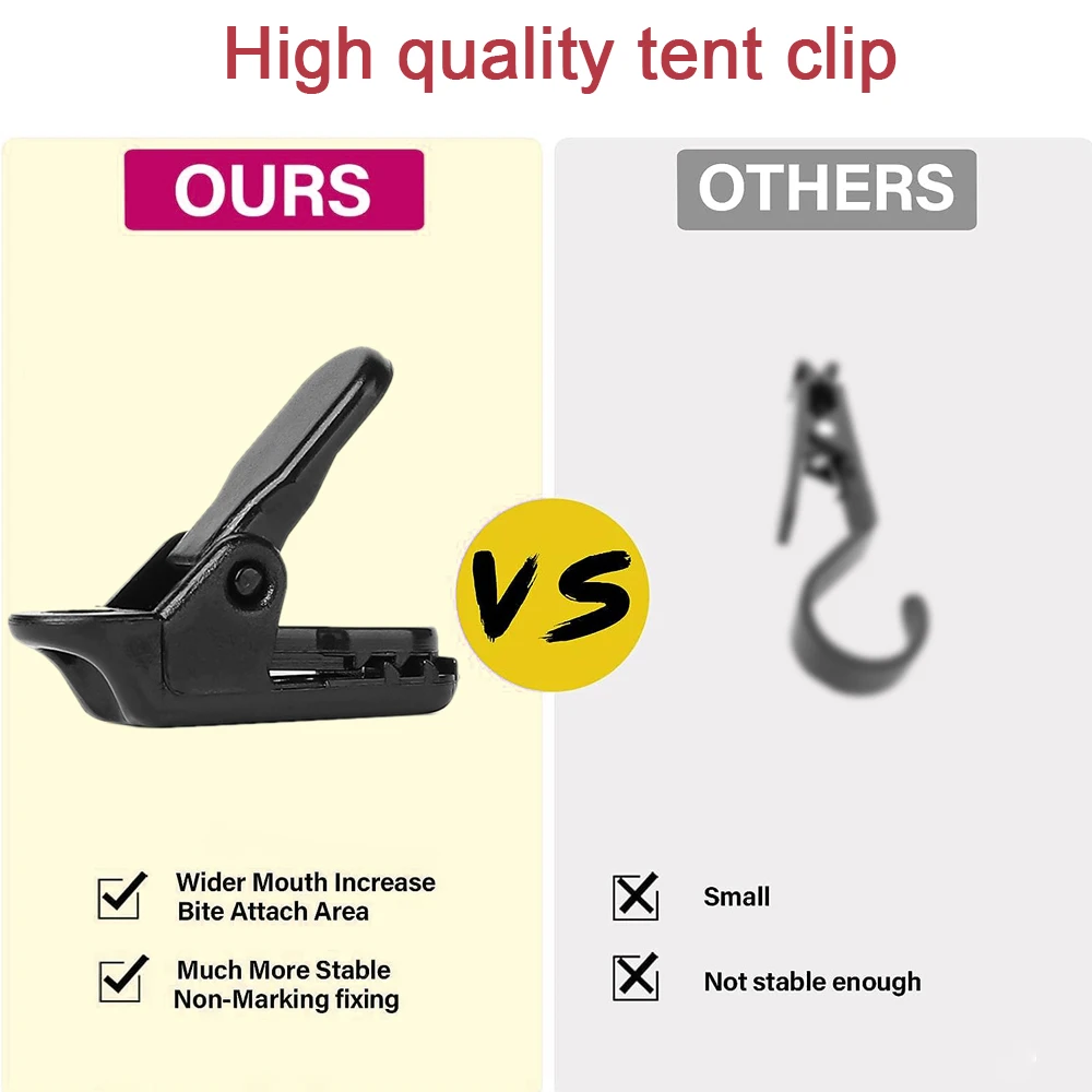 10/20 Pcs Awning Clamp Tarp Clips Snap Hangers Tent Camping Survival Tighten Tool Tarpaulin Clip Grip Hook for Outdoor Camp Hike