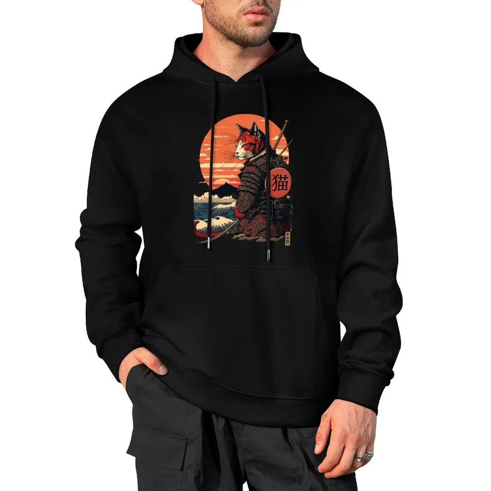 

Ukiyo e Samurai Cat Pullover Hoodie aesthetic clothing fashion men anime clothes big size hoodie