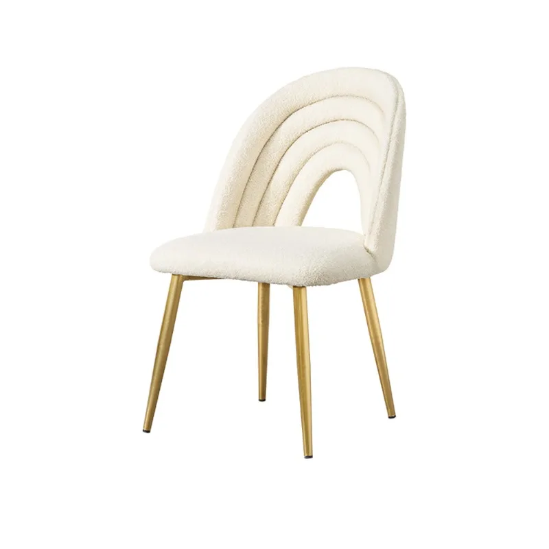 Stainless Steel Dining Chair Commercial Restaurant Deluxe Chair Chair White Lamb Fleece Back