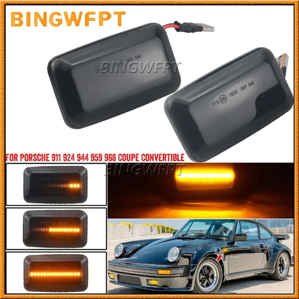 LED ديناميكية الجانب ماركر بدوره مصباح إشارة مصباح متسلسل 2 قطعة لأودي A6 S6 100 C3 C4 200 80 90 B2/B3/B4 كوبيه Porshce 911 VW #1