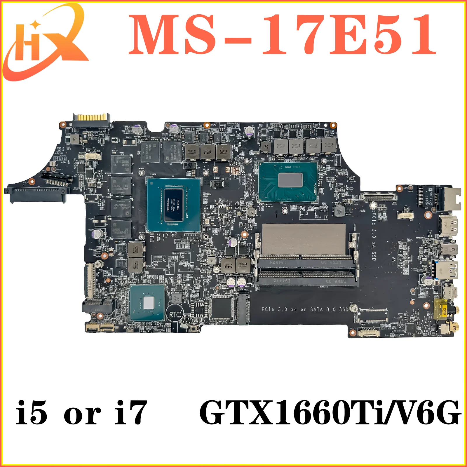 

Mainboard For MSI MS-17E51 MS-17E5 Laptop Motherboard i5 i7 9th Gen GTX1660Ti/V6G 100% TEST OK