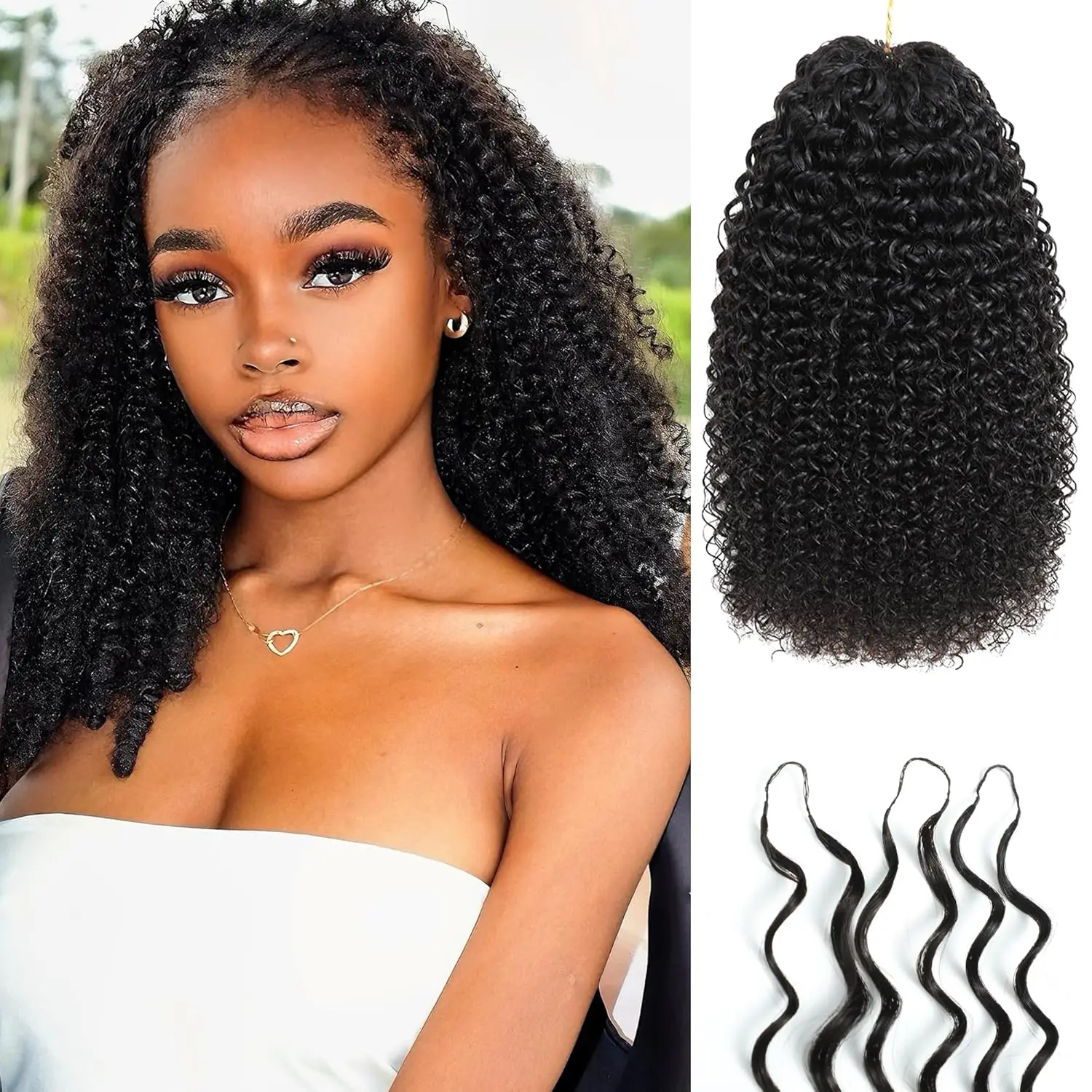 

Бирманские кудрявые волосы для плетения крючком для женщин, предварительно разделенные, кудрявые волосы для наращивания, невидимые узлы Miracle Knots