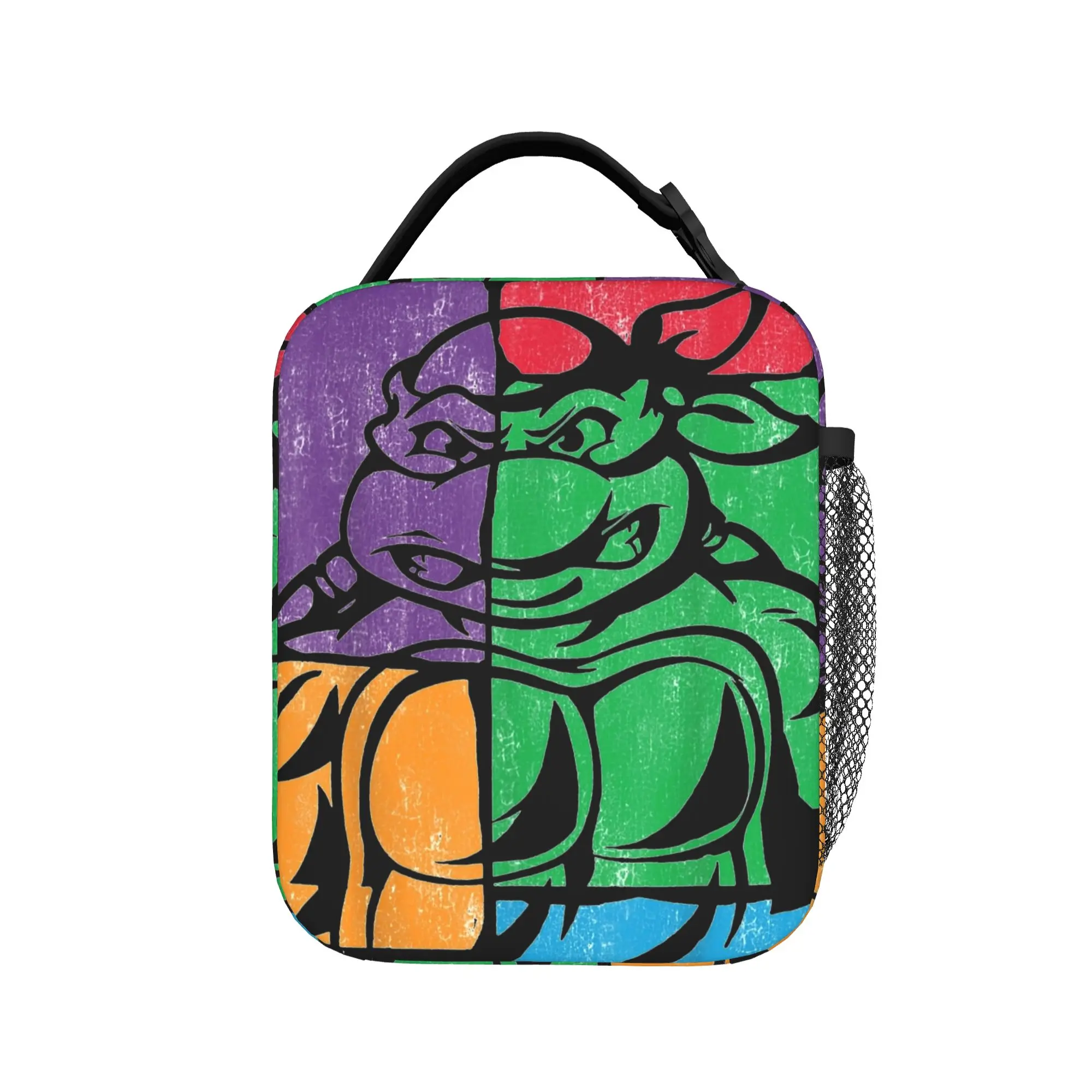 Bolsa térmica para el almuerzo con diseño de tortugas ninja, colorida, reutilizable, para el trabajo, viajes, hombres y mujeres