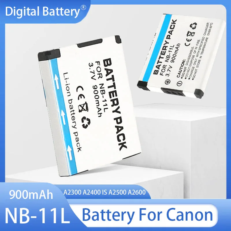Batería de litio recargable para cámara Canon PowerShot, 900mAh, NB-11L, A2300, A2400, IS, A2500, A2600, A3400, IS, A3500, IS, NB11L