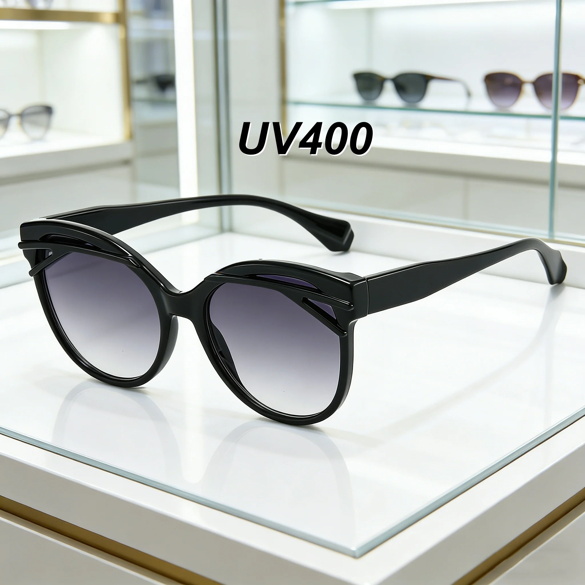 

Retro Personalized HD Eyebrow Paint Large Frame Women's Sunglasses Outdoor Neutral High Quality UV400 Sunscreen Glasses