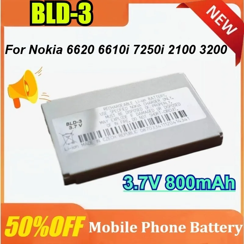 

Новый аккумулятор BLD-3 3,7 В 800 мАч для мобильного телефона Nokia 3300 7210 3200 6610 2100