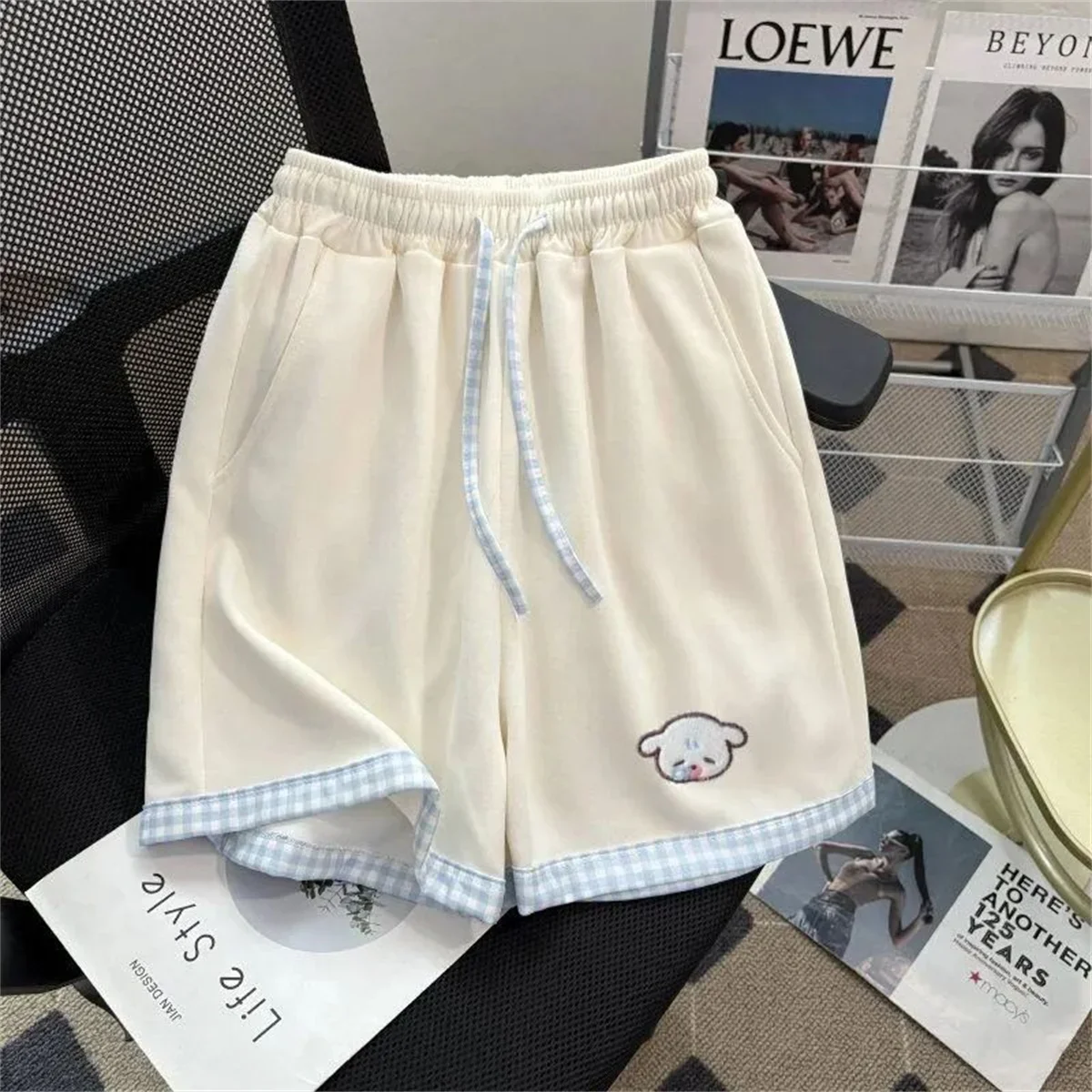 Japanese New Cute Cat Cartoon Print Shorts Female High‑Waisted Short Pants,New Summer Casual Fashion Daily Bottoms Women
