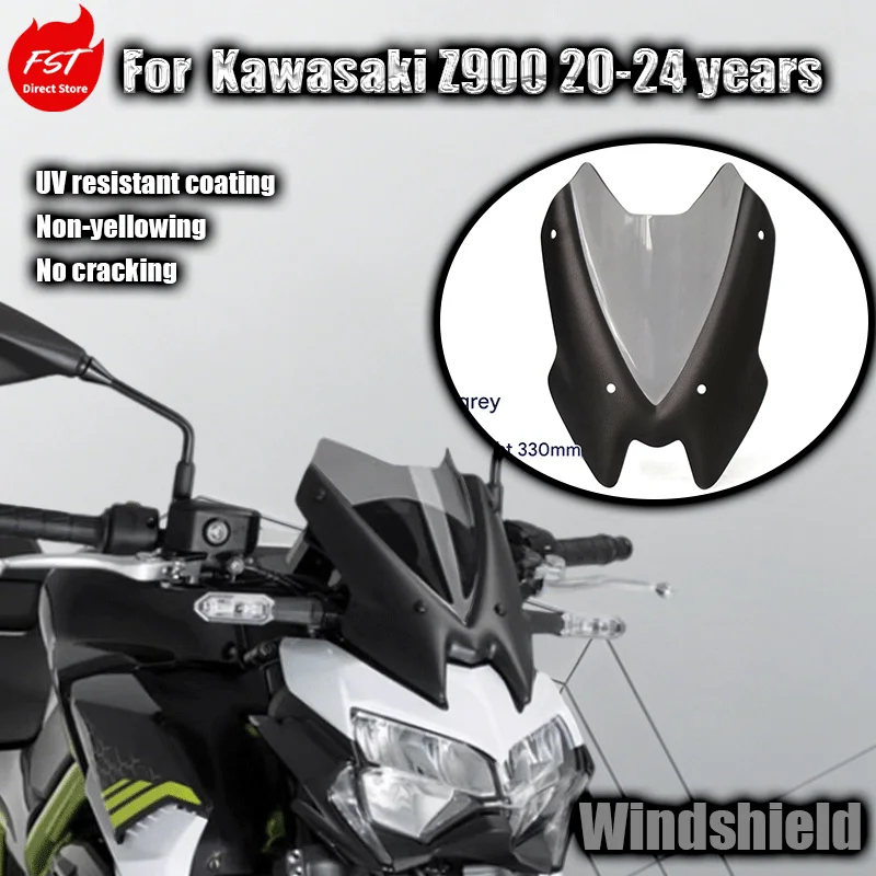 For Kawasaki Z900 Z650 Dedicated Windshield Upgrade with Heightened Windshield Deflector for Windproof and Breathable Operation