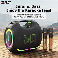 ZEALOT-ZE01M Speaker Bluetooth Karaoke Party Speaker with 2 Way Sound System 120W Output Built-in/Wired Mic for party
