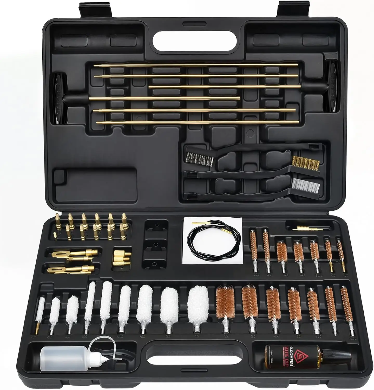 

Universal Gun Cleaning Kit with Brass Rods & Wire Rope, Pistol Shotgun Brushes, Hunting Gear Accessories