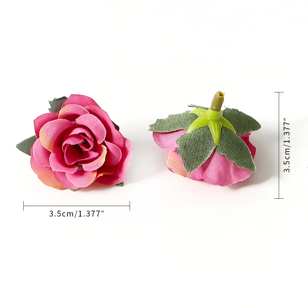 Bulk Mini Silk Roses Artificial Flower Heads Wedding Decoration Home Room Decor Garden Party DIY Christmas Garland Accessories