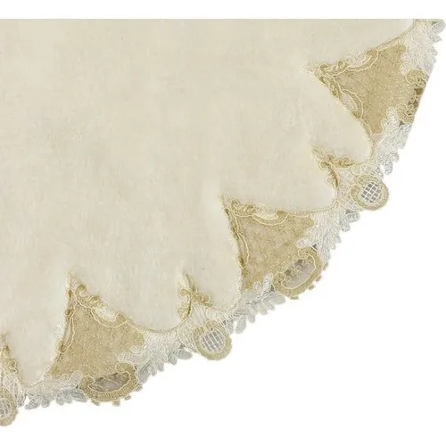 Land Of dowry Amara French Laced 2 Li Bath Mat Set Cream