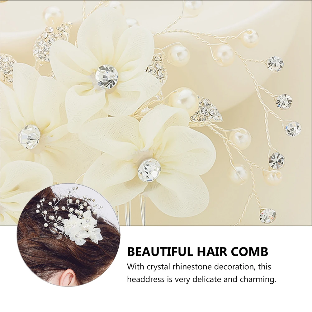 

1 pc Crystal Comb Bridal Headdress Alloy Wedding Hair Accessory Decorative Hair Prop For Bridal Headdress Party Dance