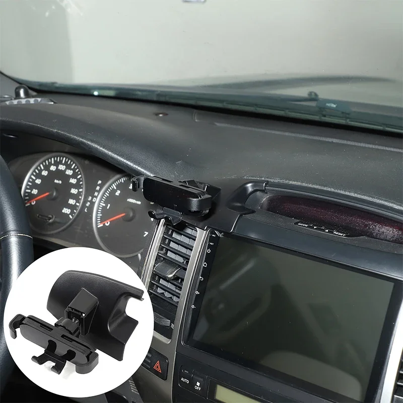 

1Pcs ABS black For Toyota Land Cruiser Prado FJ120 2003-2009 car center control air outlet mobile phone holder Car accessories