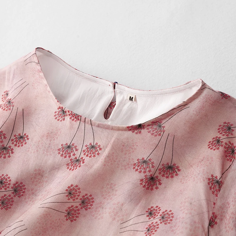 Nieuwe bloemenkatoen Dr Artistieke losse taille Cinched lange rok Lente middellange Sve zevenkwart polyester linnenmix