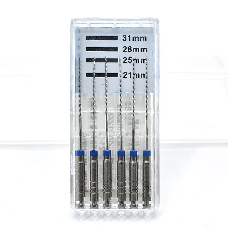 6pcs/pack R Files Stainless Steel Dental Engine Endodontic Instruments Dental Root Canal Files Treatment Tools 21mm/25mm