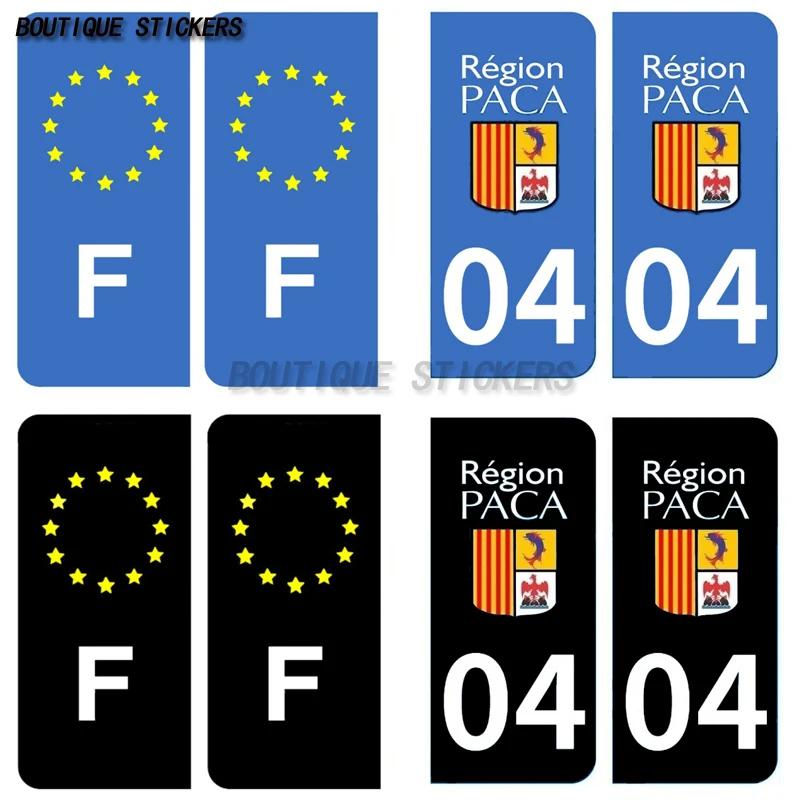 División des placas de matrícula región F04 PACA Departamento de matrícula F04 PACA Pegatinas para matrícula