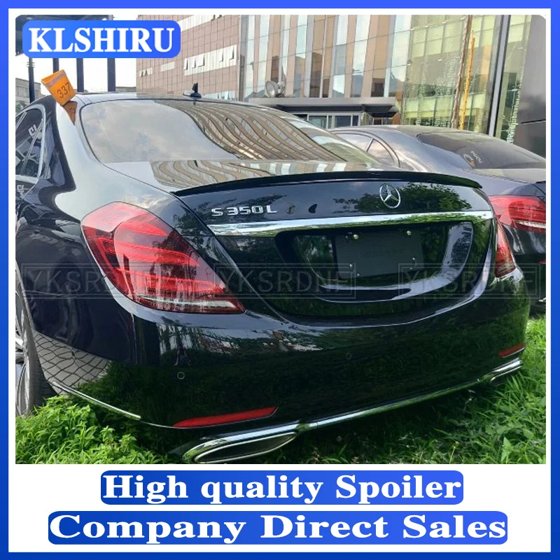 For Mercedes S-Class W222 4-Door Sedan 2014 + S350 S400 S450 S500 S600 Carbon Fiber Spoiler BOS Style Trunk Lip