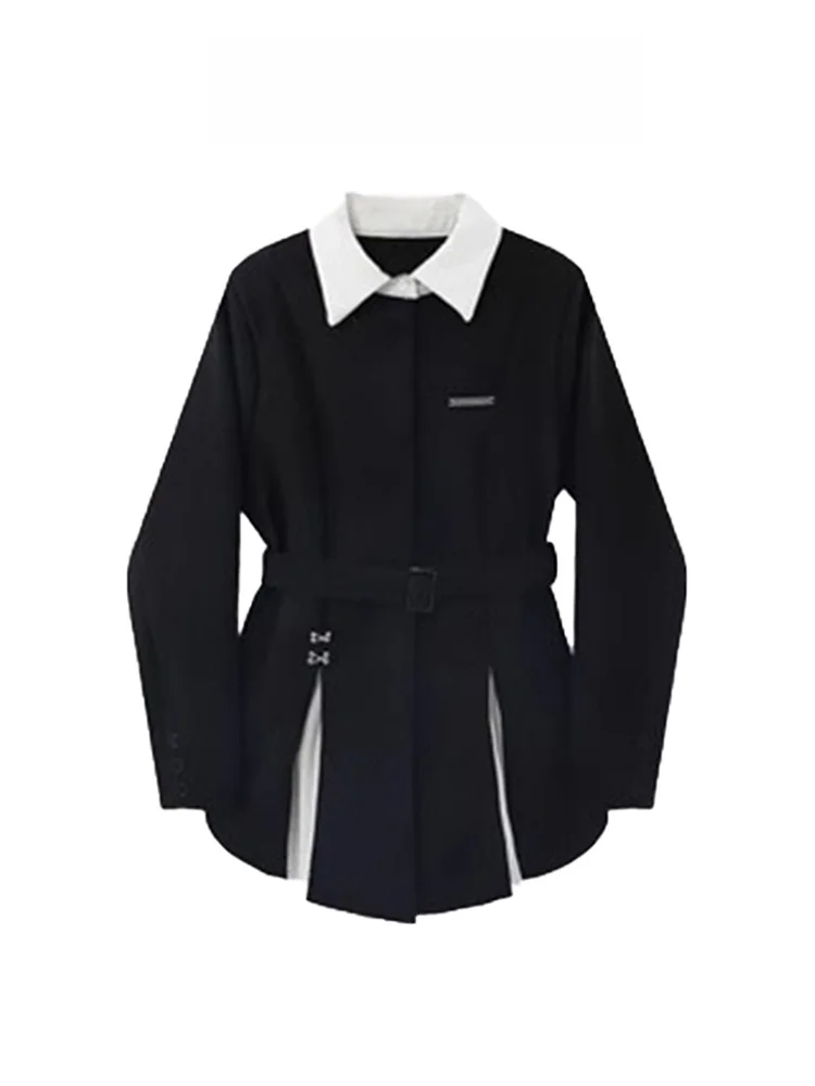 

Милый крутой костюм Bla с застежкой на талии, джатовый женский модный дизайн, шикарное верхнее пальто, осень-зима, элитный воротник с ощущением