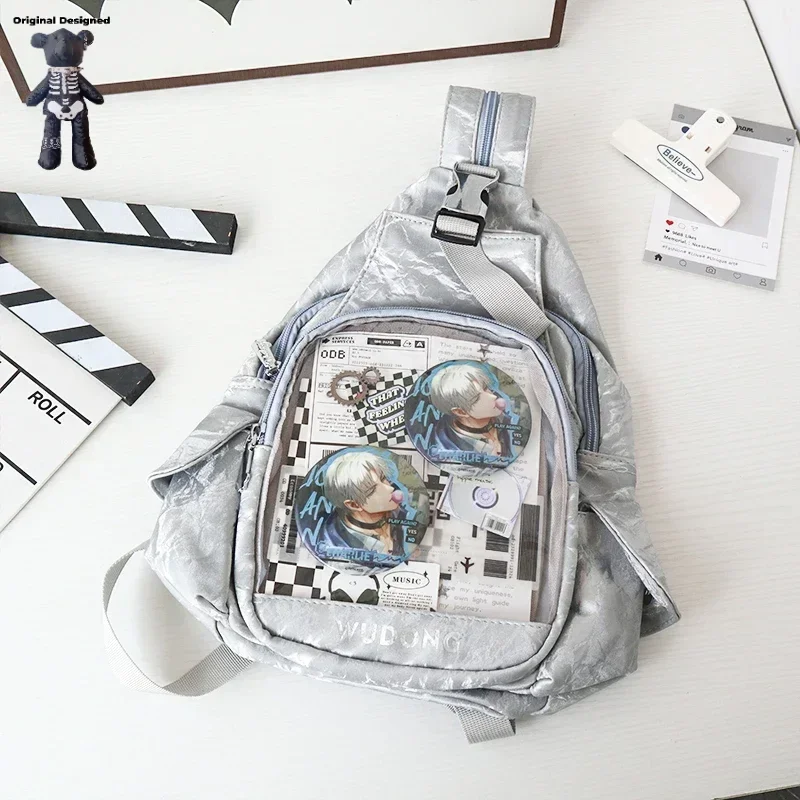 Y2K Cute Mini Backpack Women Kawaii Ita Bag Sweet Girl Transparent Rucksack DIY Personality Display Knapsack Lolita Shoulder Bag