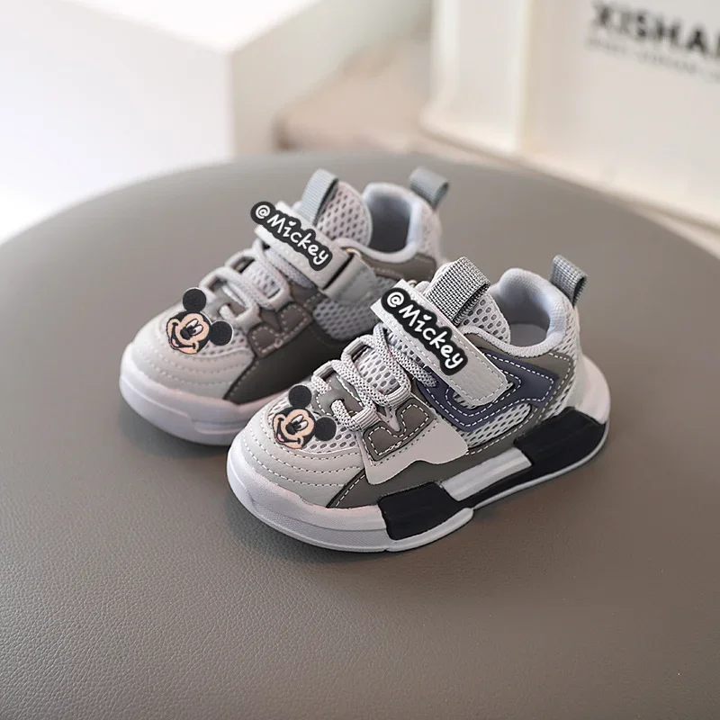 أحذية ديزني الصيفية للأولاد كاجوال قابلة للتنفس أحذية فتاة ناعمة من الأسفل أحذية أطفال صغار ميكي ماوس أحذية رياضية لربيع الخريف للأطفال للجري #4