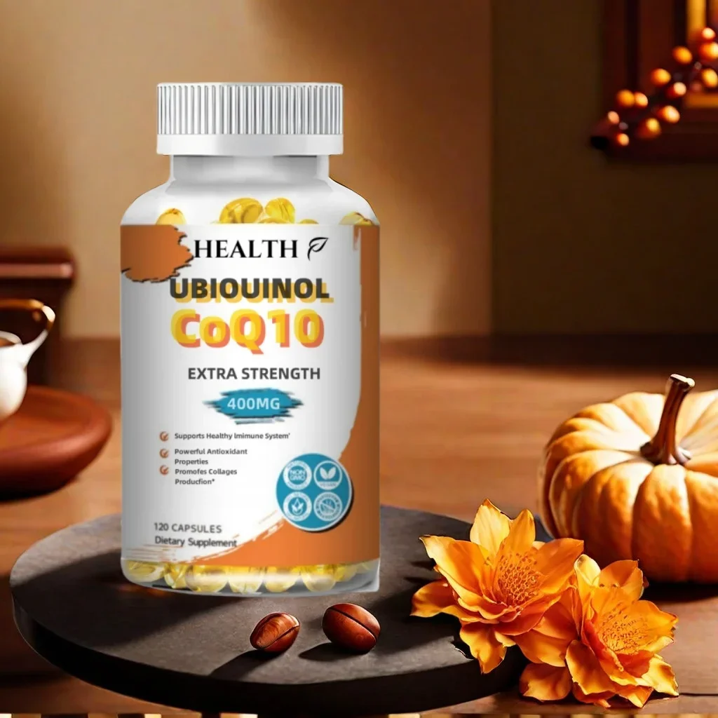 CoQ10 400mg 120 Veggie Caps (Vegan, Non-GMO & Gluten-Free) Coenzyme Q10 Supplement, Antioxidant COQ-10 Enzyme