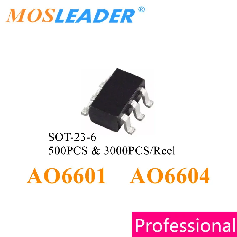 Mosleader AO6601 AO6604 SOT23-6 500PCS 3000PCS TSOP6 High quality N + P Channel 30V 20V made in China High quality Mosfets