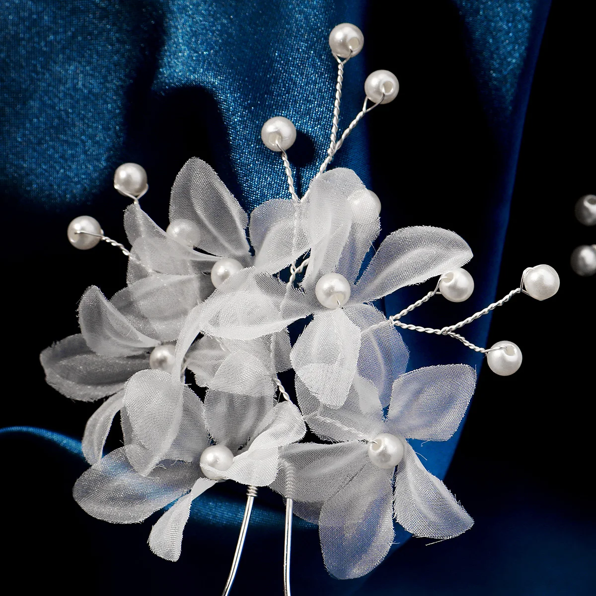 2PC Yarn Flower Piece Handmade Hairpin Set Mori Elegant Hair Clip Headdress Party Wedding Jewelry Hair Accessories Gift For Girl image 5