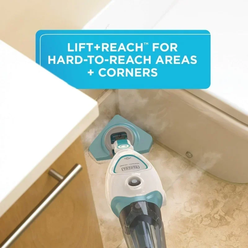 QWbeyond من BLACK DECKER Steam Mop، LiftReach Head (BDH1715SMAPB)، رمادي