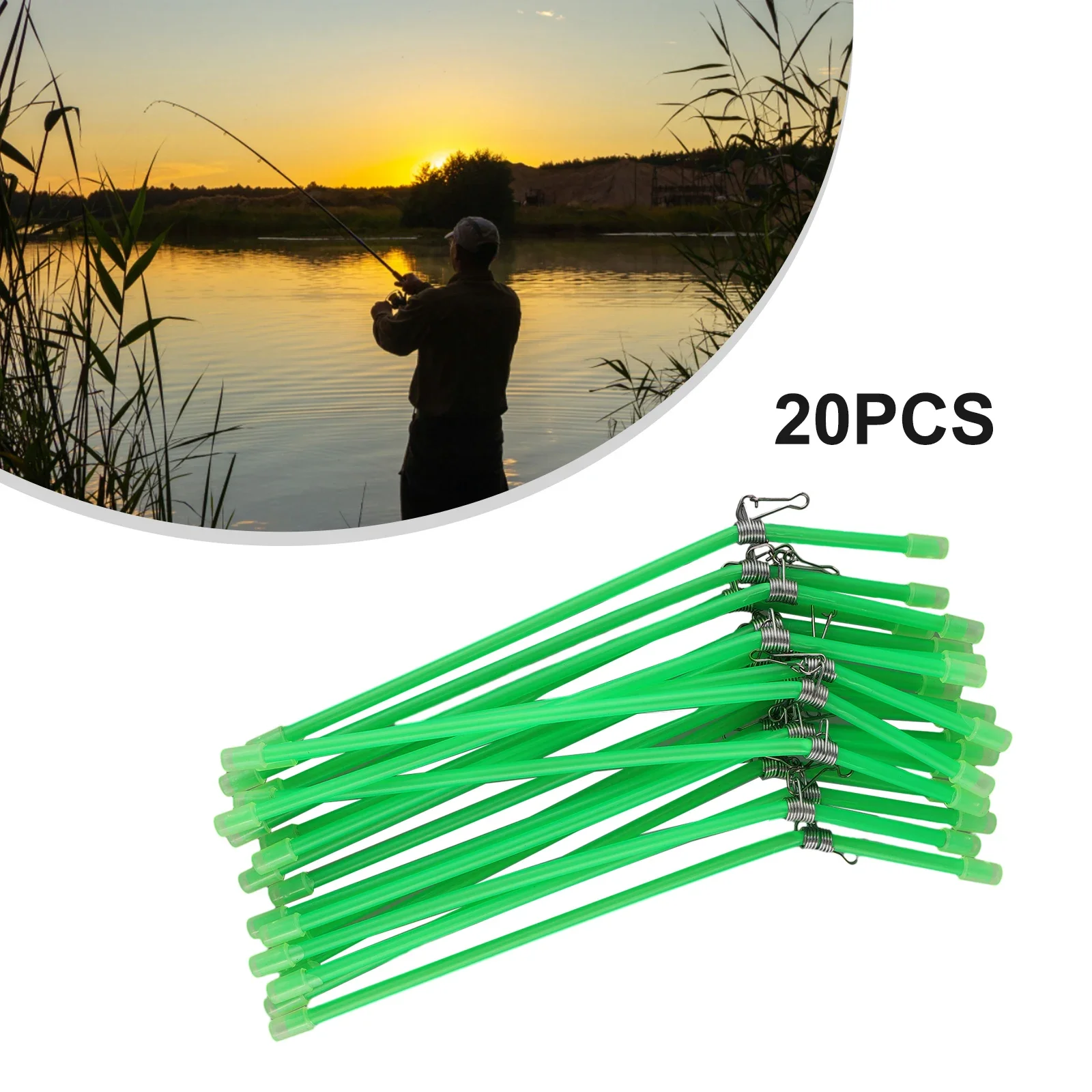 20pcs Sea Fishing Anti-Tangle Feeder Green ABS Anti-Tangle Poles With Snap Tube Balance Connector Fishing Tools