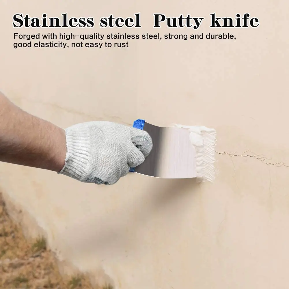 4pcs/lot Scraper Putty Knife Blade Painting Tools Hand Plastering Cleaning Blade Shovel for Wallpaper/Decals/Drywall Finishing