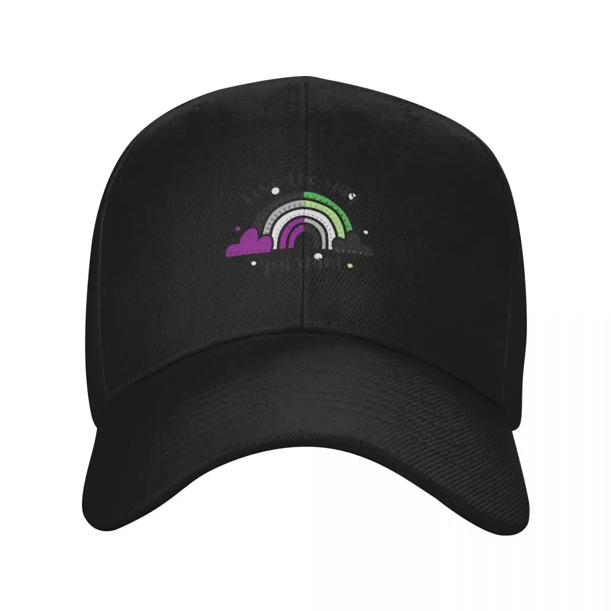 Aromantic Asexual Rainbow Baseball Cap black fun hats birthday western Hat For Man Women's