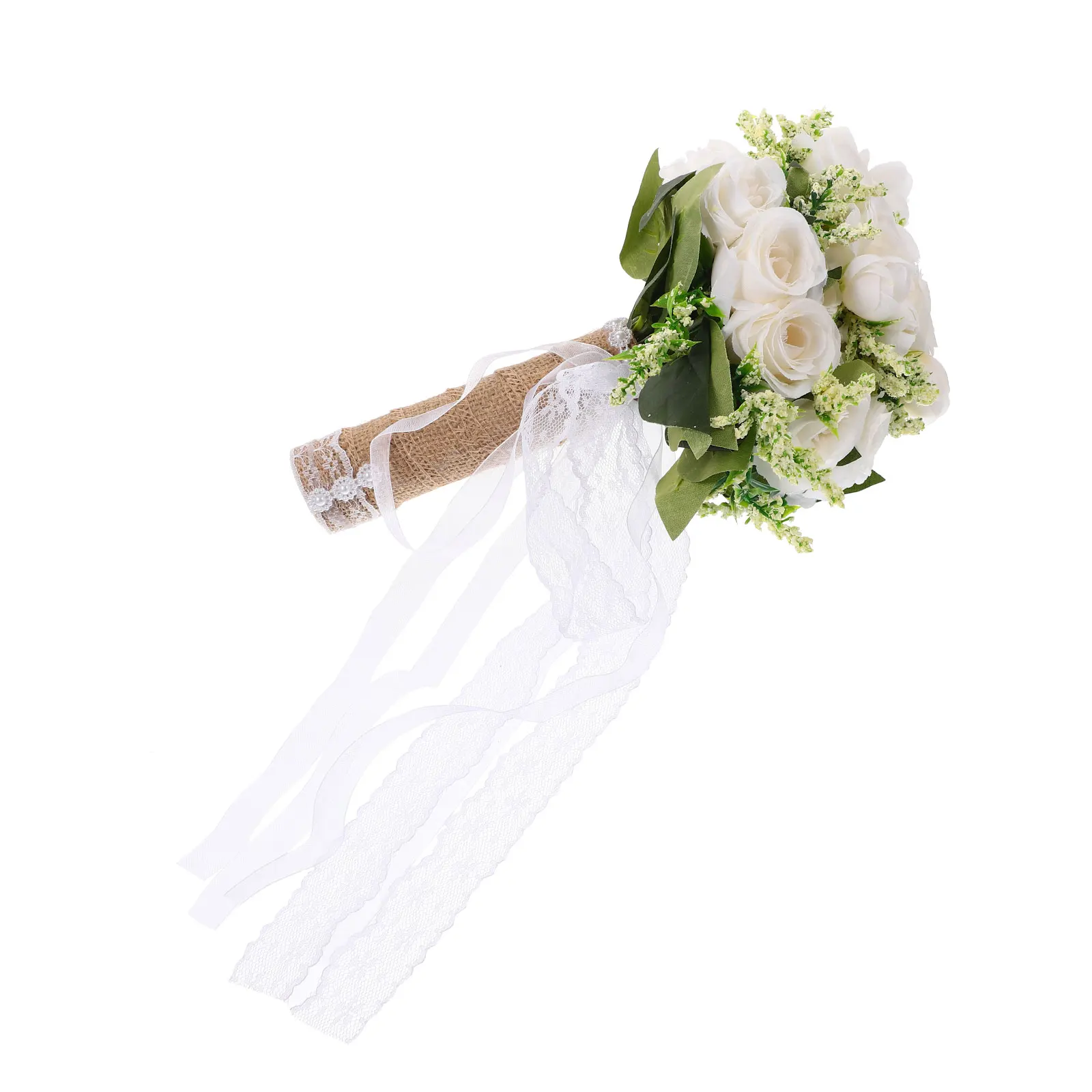 

Silk Flower Bridal Bouquet Realistic Rose Handheld Wedding Decor Artificial Bridesmaid Flowers Lifelike Roses Wedding Supplies