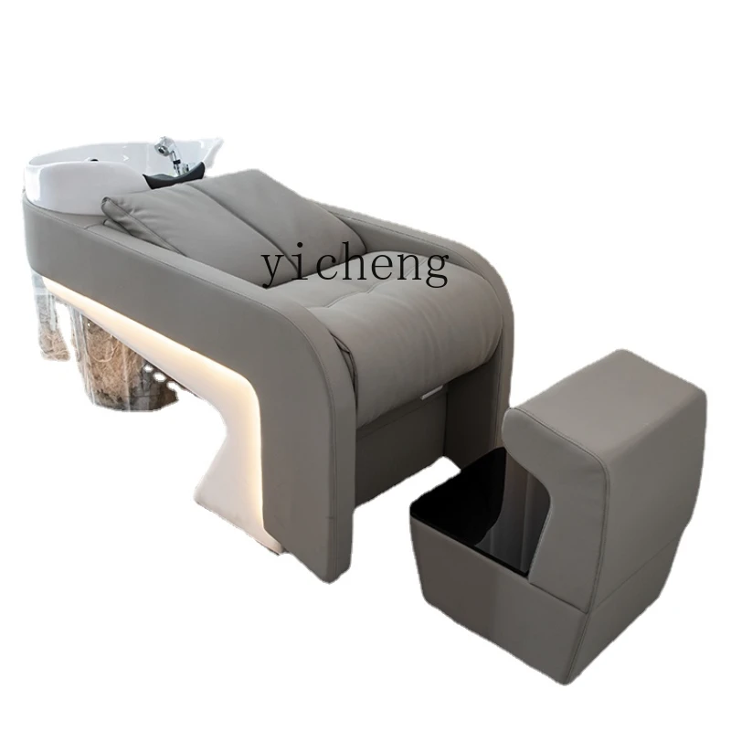 

Xl Barber Shop Shampoo Bed Special Ceramic Basin Half Lying Flushing Bed Advanced Atmosphere Lamp