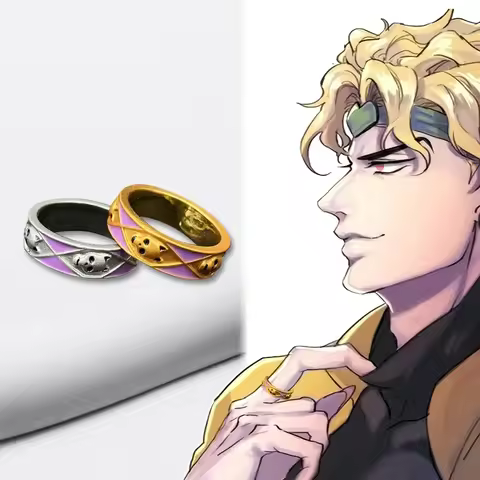 Jorunocciobana Cujoh Jolyne Yoshikage Kira Popular Anime Accessories Colorful Enamel Skull Tie Ring Couple Ring Anime Gifts