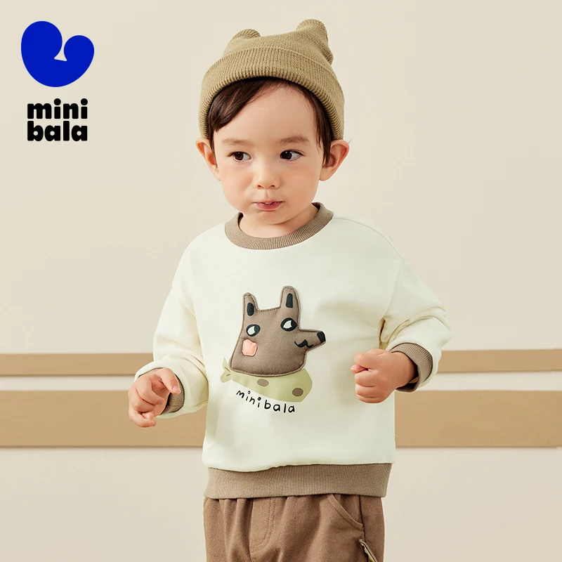 Mini Bala Sweatshirt for Boys and Girls 2024 Autumn and Winter New Product Cute Soft Kids Top