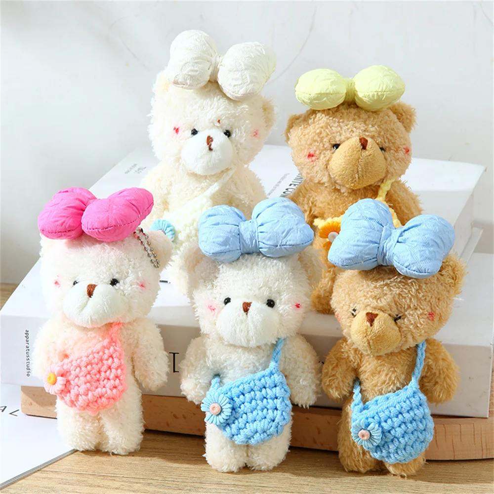 11cm blush urso brinquedo de pelúcia chaveiro bonito urso de pelúcia plushie animal de pelúcia bonecas mochila acessórios chaveiro pingente presente