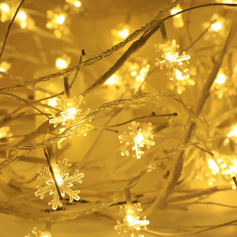 Christmas Snowflake LED String Light Garland Xmas Decoration Party Home Xmas Santa Claus Gifts Navidad  Happy New Year