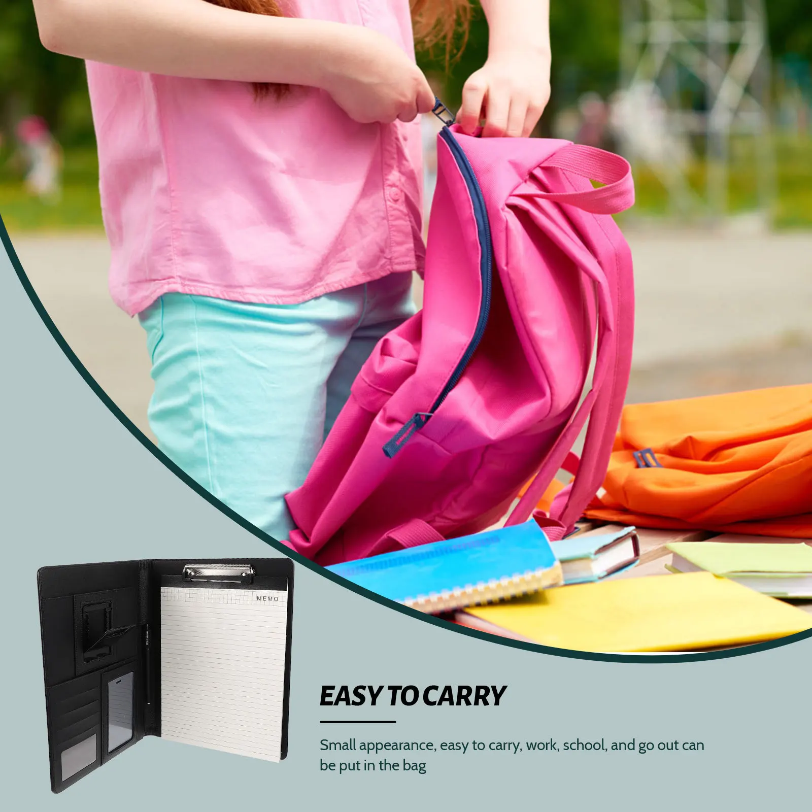 

PU File Folder Multifunctional Office Manager Folder A4 Document Organizer Phone Holder School Binders for Middle School