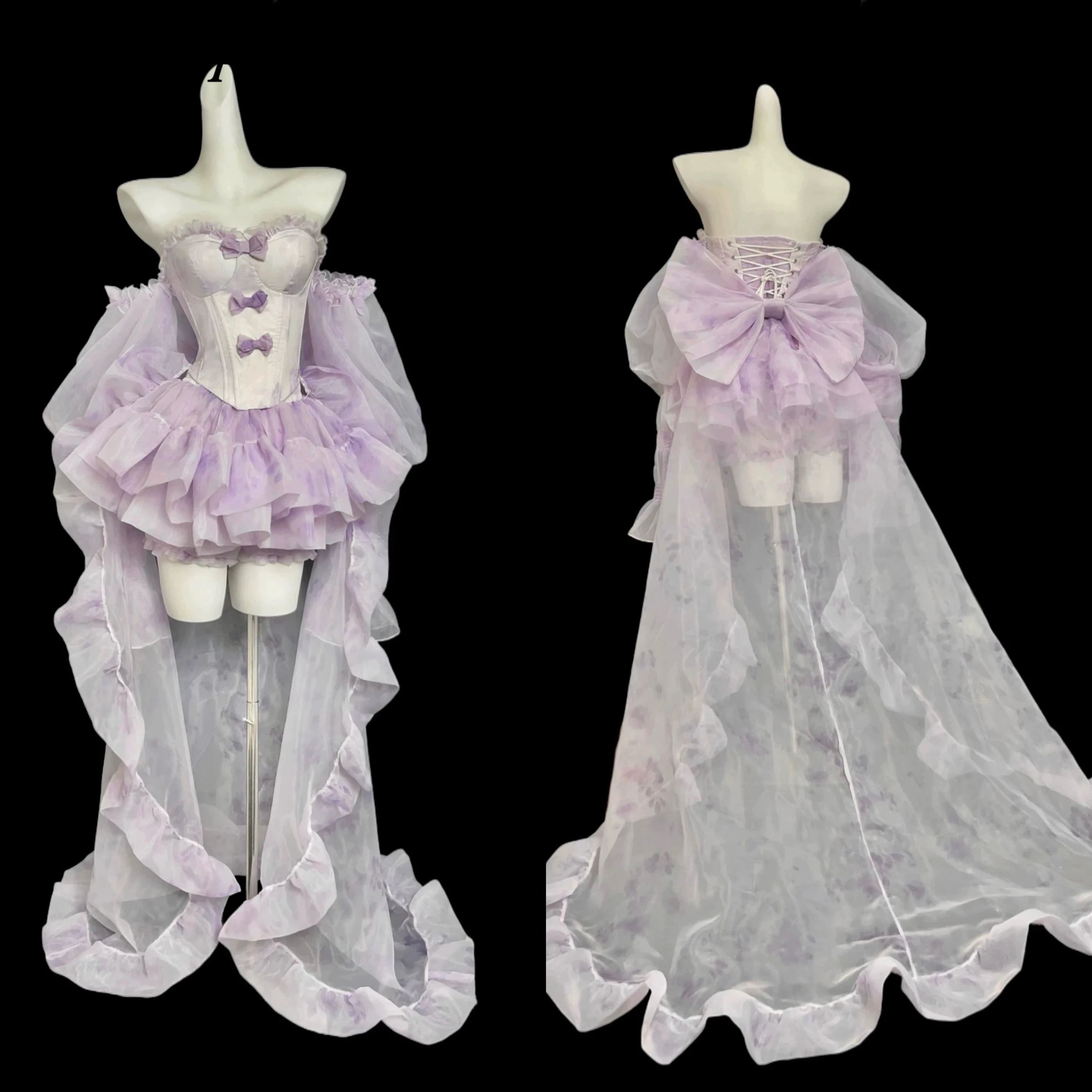

Lolita Princess Style Birthday Tube Top and Skirt Set with Trailing 2025 New Elegant Dress Fashion Women's Elegant Outfits